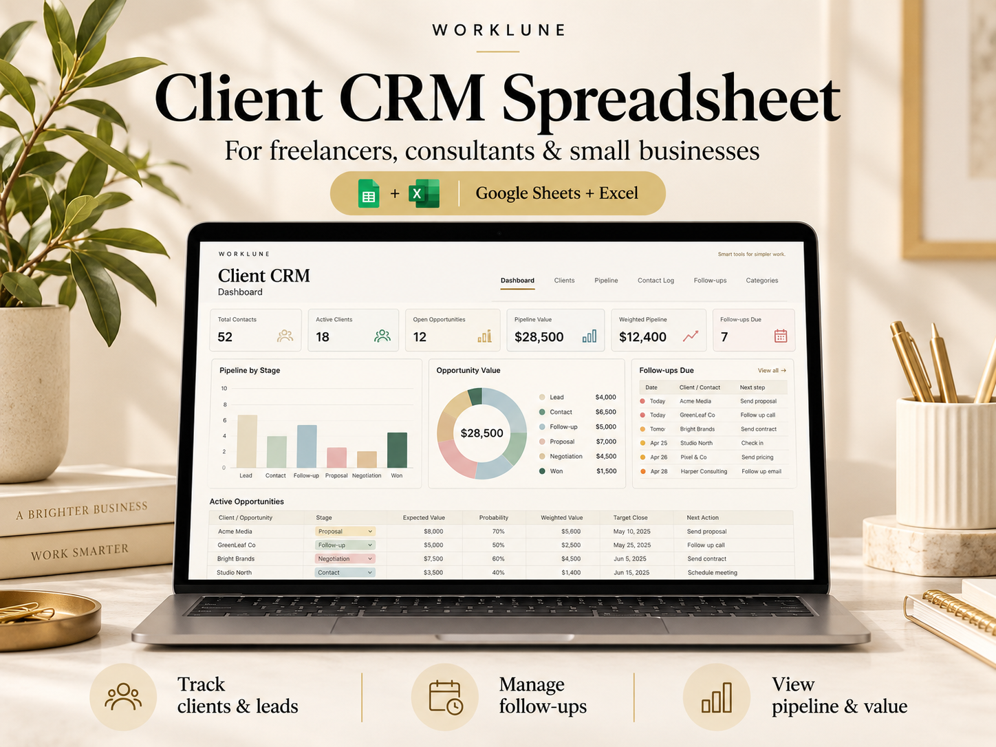 Client CRM Spreadsheet preview