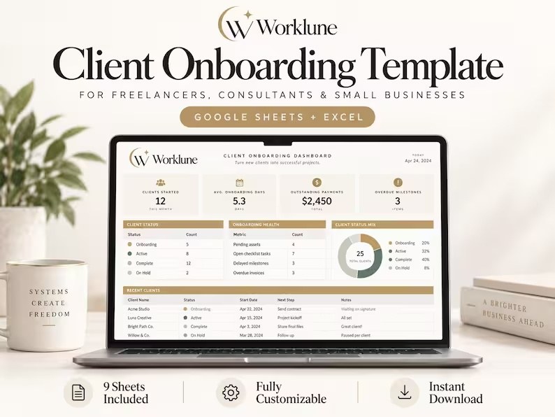 Worklune Client Onboarding Template product overview