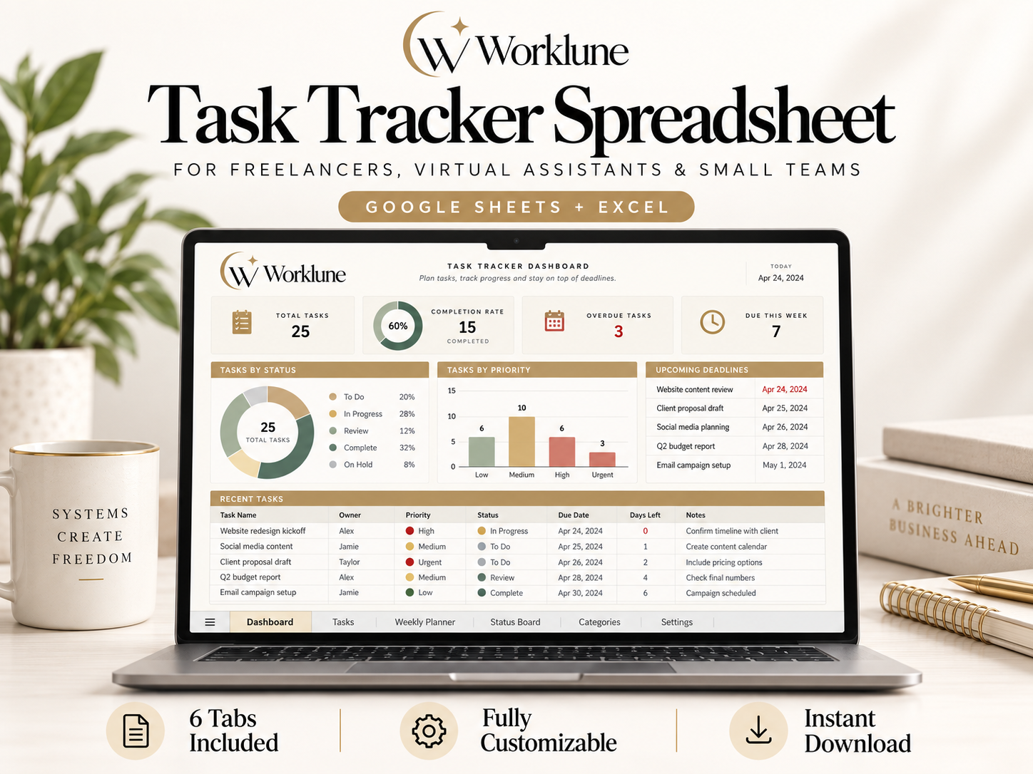 Task Tracker Spreadsheet preview